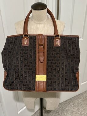 L.A.M.B. Brown Monogram Tote Bag - Brown/Black